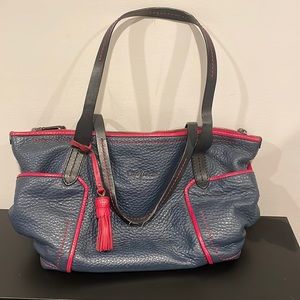 Pebble leather blue & red Cole Haan Shoulder bag